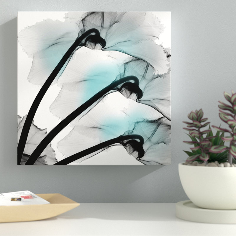 «Teal Luster Cyclamen», reproduction d'impression sur toile tendue, H 36 po x l 36 po