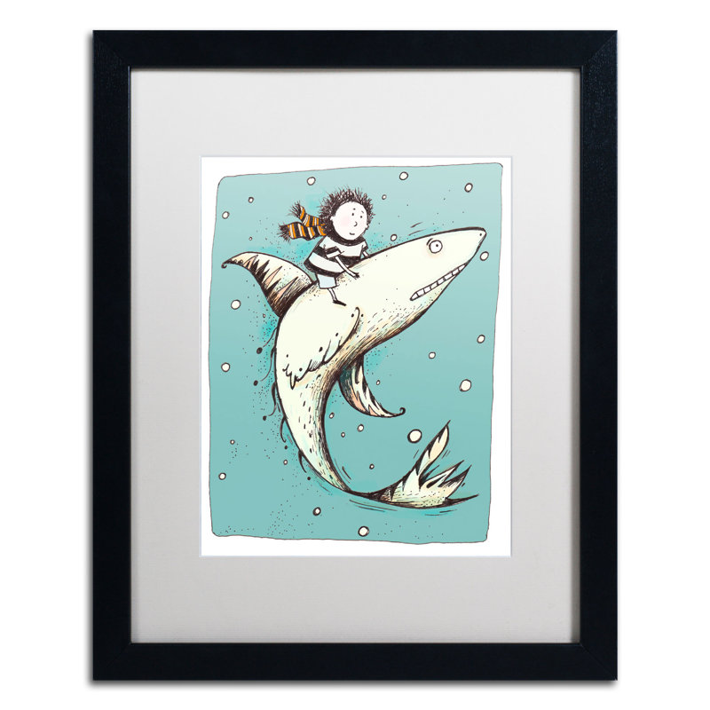 « garçon » par carla martell, art encadré Machuca, Blanc, H 20 po x l 16 po