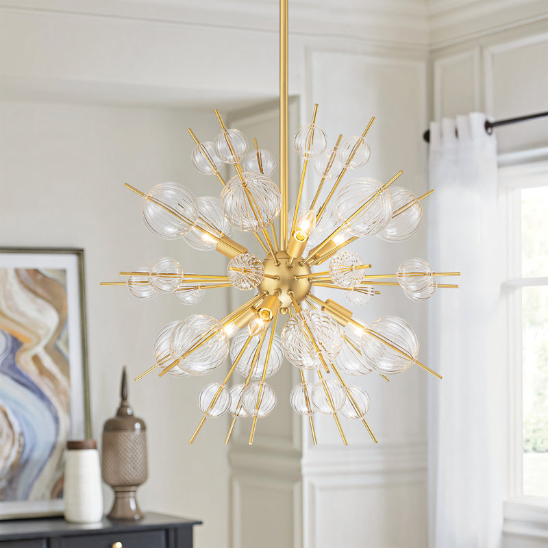 Scituate 6 - Light Dimmable Glass Bubble Chandelier