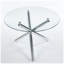 Table de salle à manger carrée moderne en verre avec pattes en métal chromé pour cuisine ou salon