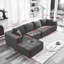 Canapé modulaire en L de 106 po avec méridienne en L avec siège à gauche (siège unique non inclus), canapé modulaire moderne à assise profonde pour le salon, aucun assemblage requis, noir (tissu en velours côtelé moelleux)