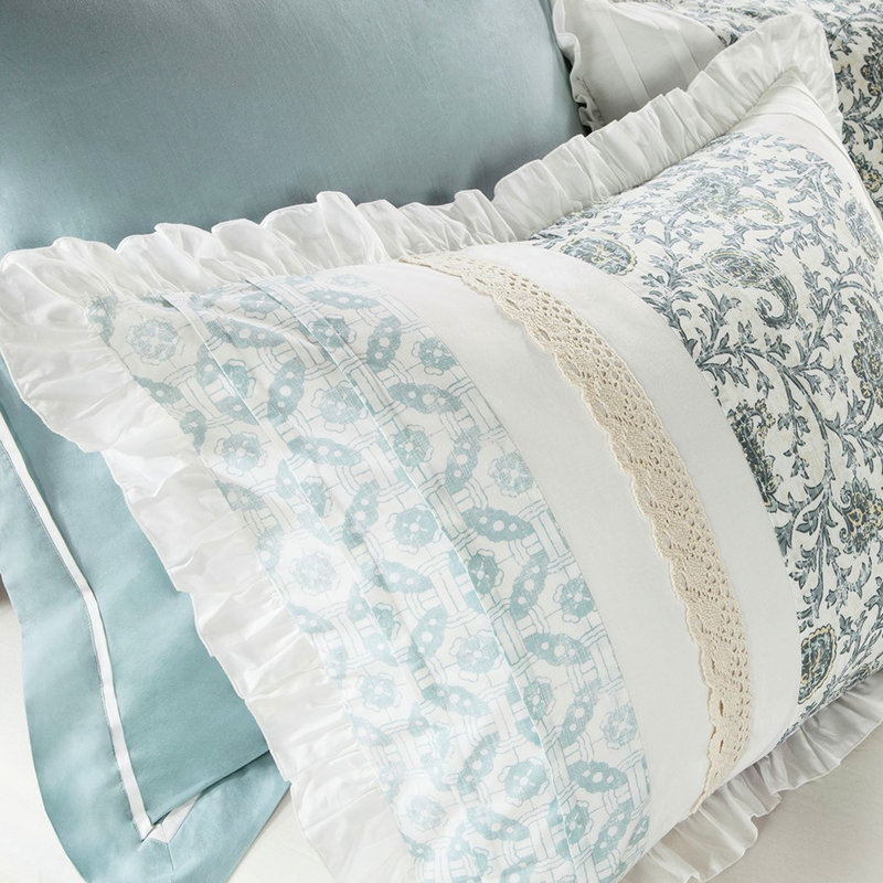 Coton multicolore - Housse de couette pour grand lit 9 pièces avec détails, Grande housse de couette + 8 pièces additionnelle