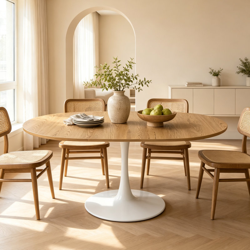 Table de salle à manger Mid-Century, Blanc