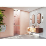 Umbra 34.5 in. x 78 in. Fully Frameless Wall Hinge Towel Bar Shower Door