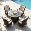 Ensemble repas pour 4 personnes avec table ronde et coussins inclus