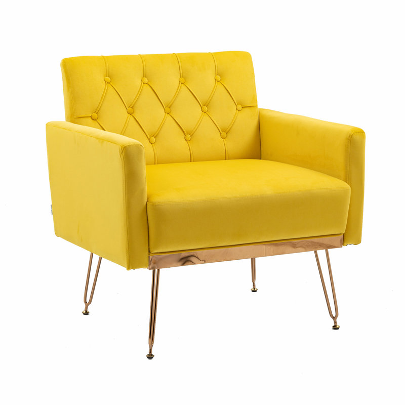Witby 31.10'' Wide Tufted Velvet Club Chair,Leisure Single Sofa, Yellow Velvet