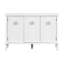 Simple armoire blanche avec portes solides, grand rangement pour le couloir et l'entrée à trois portes - rangement, finition stable