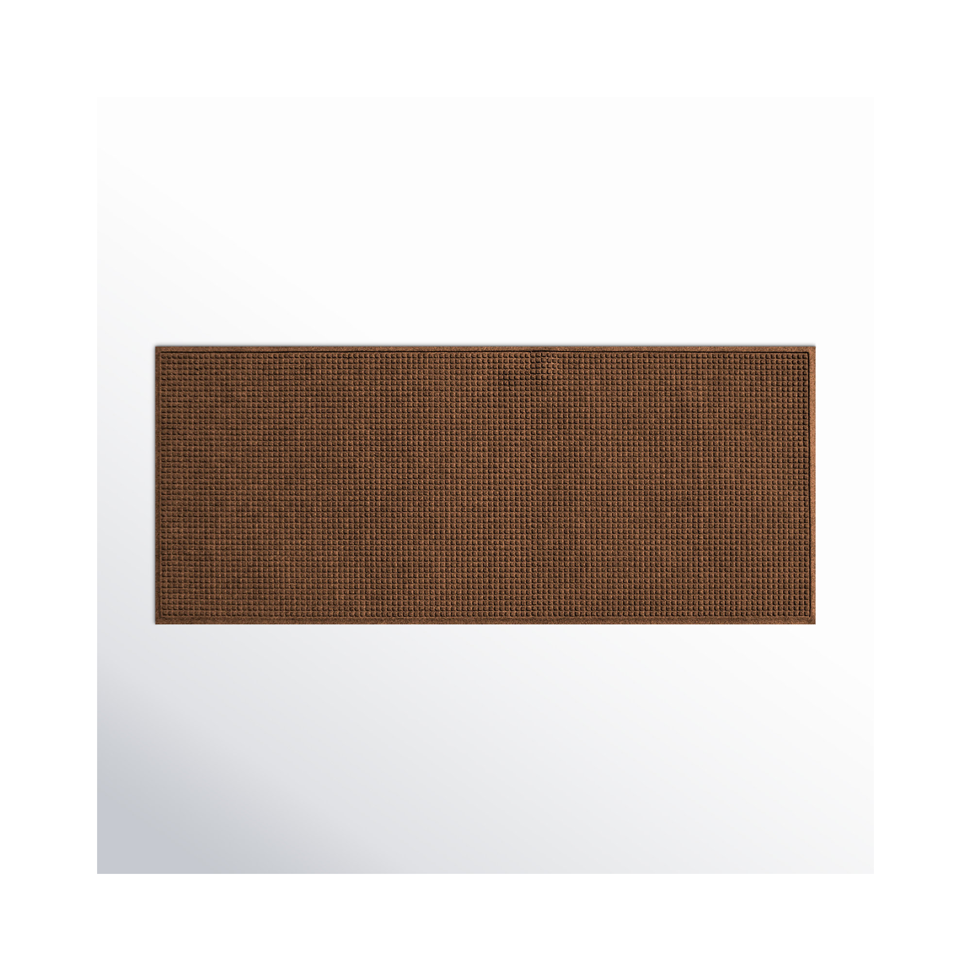 WaterHog Squares Indoor Outdoor Door Mat, Rectangle 1'10" x 5', Dark Brown