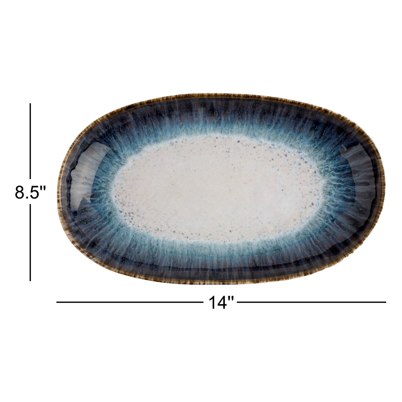 Champlain Oval Platter, 1" H x 8.5" W x 14" L