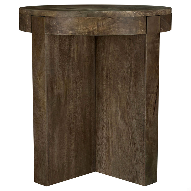 Round Solid Mango Wood End Table
