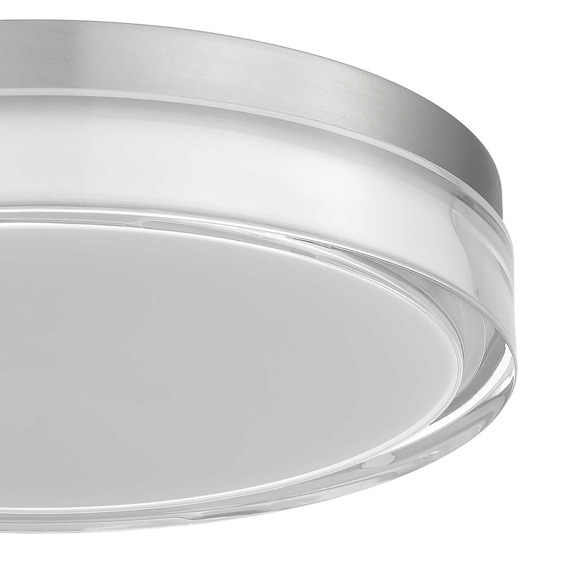 Plafonnier encastré chromé à DEL, Chrome chrome, H 2,5 po x l 12 po x P 12 po