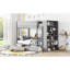 Lit simple superposé au-dessus de gris avec compartiments supplémentaires - 2 tiroirs et espace de rangement multi-couches pratique-580817861-580817867