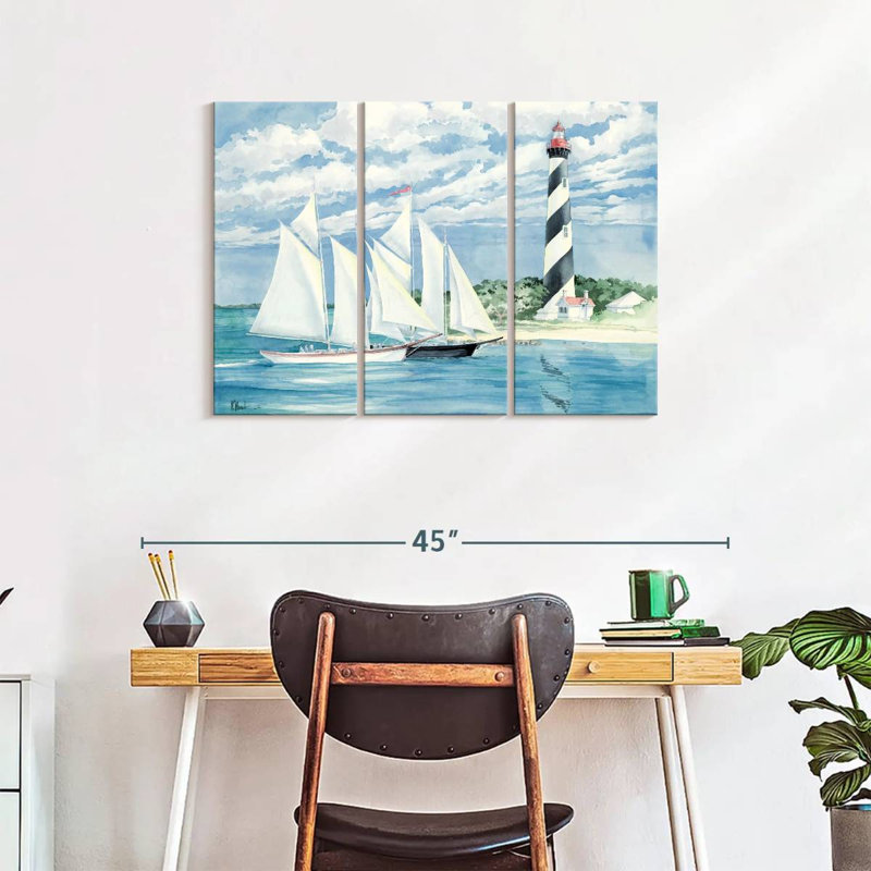«Passing The Light», 3 pièces sur toile, H 24 po x l 38 po x P 1,25 po