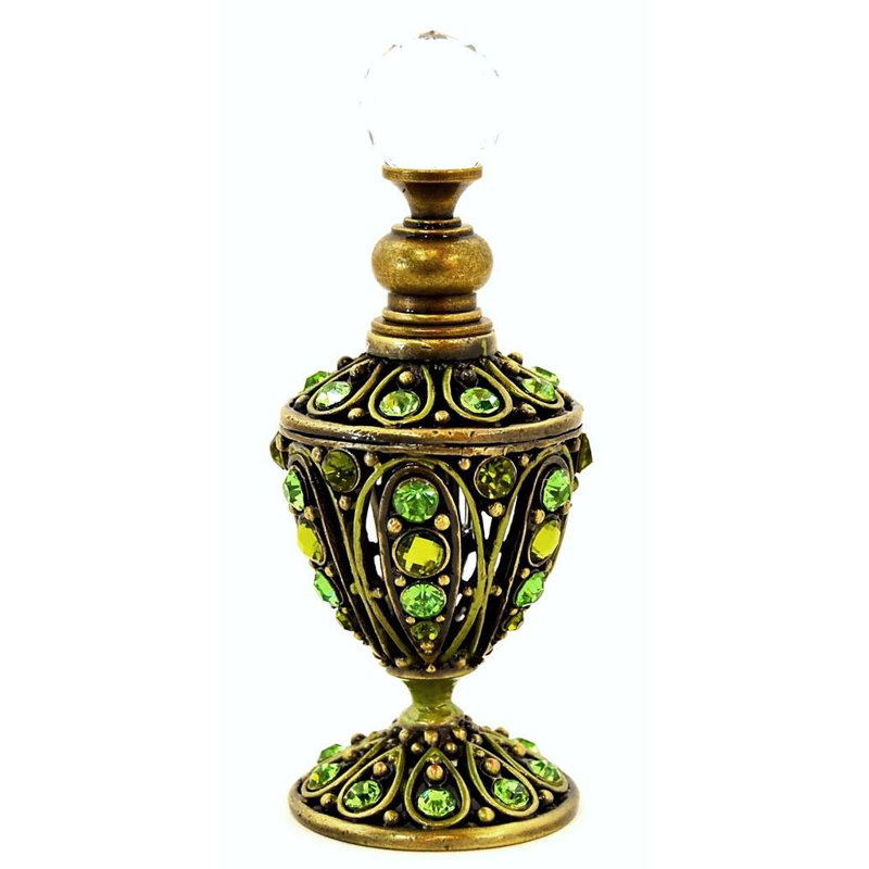 Echeverria Handmade Metal Decorative Bottle, Green