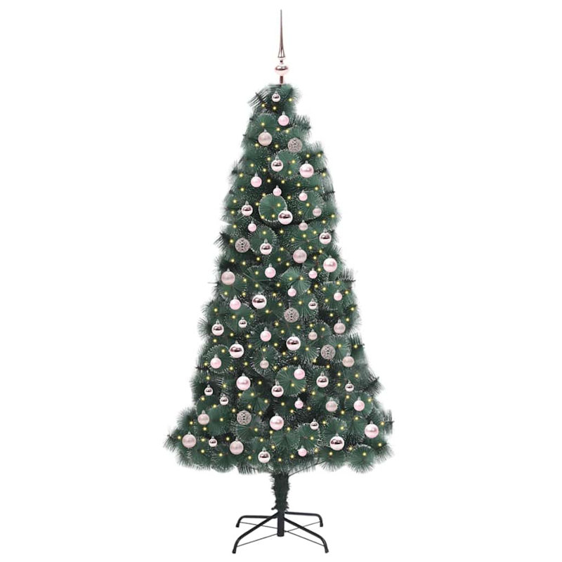 Artificial Pre-lit Christmas Tree with Ball Set, 6.89' H, Pink