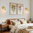 1-Light Gold Modern Wall Sconce With Clear Striped Glass Shade-59003840