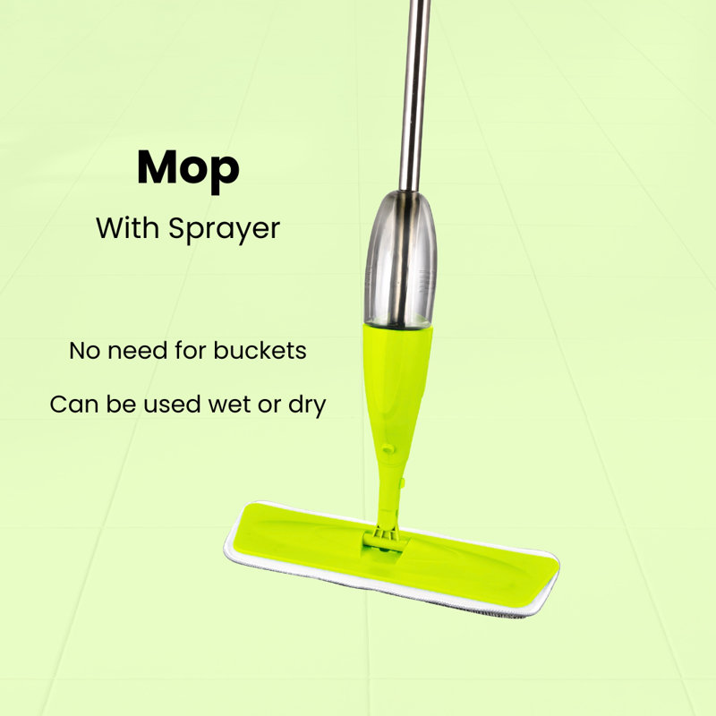 5-in-1 Cleaning Kit with Spray Mop, Sweeper, and Window Squeegee