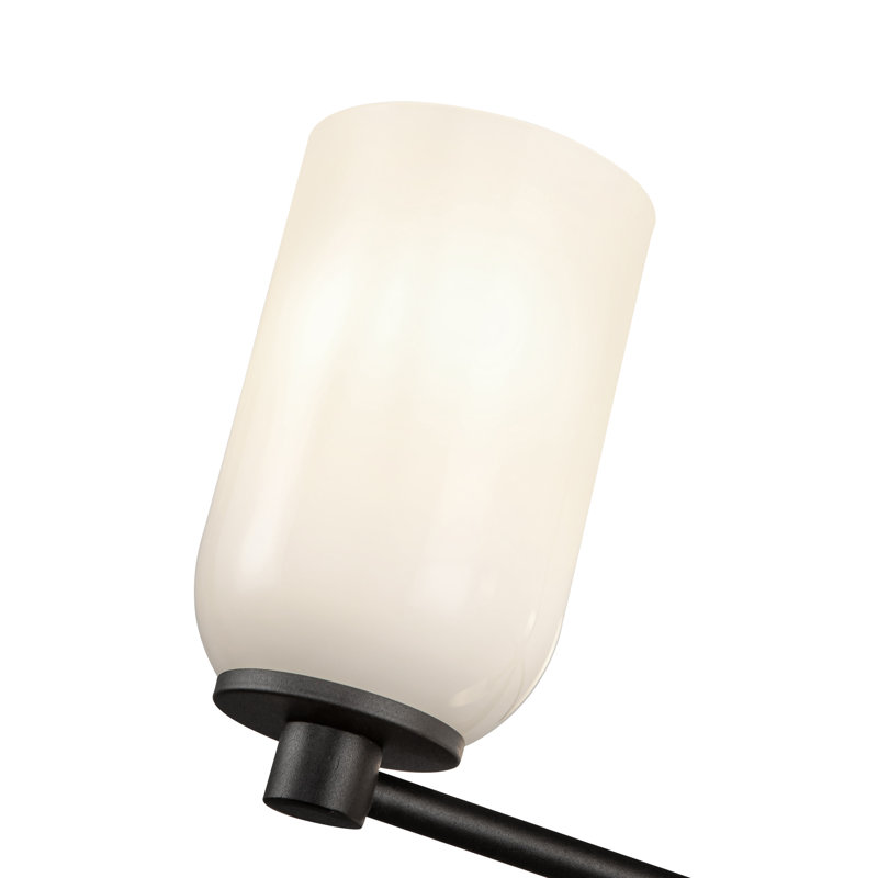 Nola 5 - Light Chandelier, White Glass, Matte Black