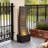 Elegant Outdoor Resin Water Fountain with LED Lights - Tall Curved Waterfall Design for Garden, Patio, Backyard - Durable Water Feature Outdoor Fountain