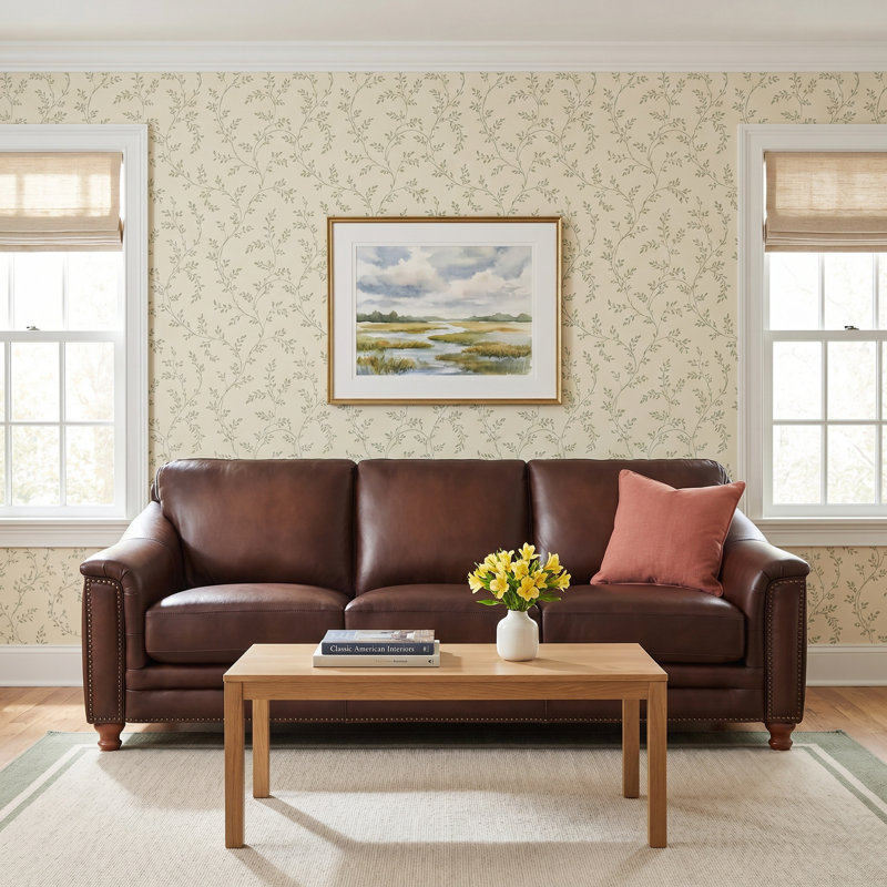 Alpert 91.5'' Leather Sofa, Ash Gray Genuine Leather