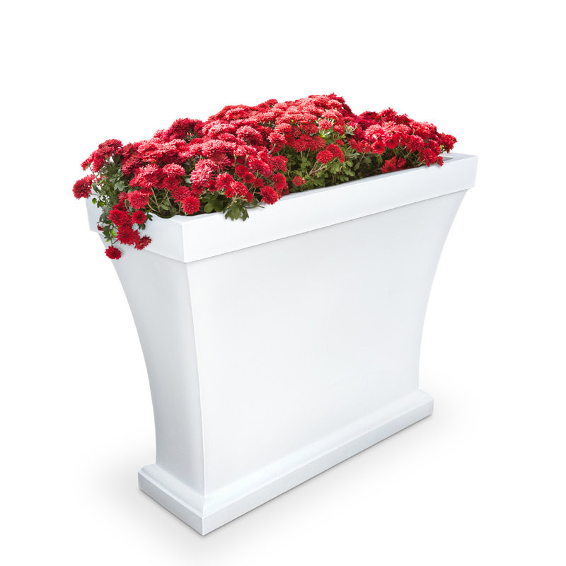 Bordeaux Resin Trough Planter, White