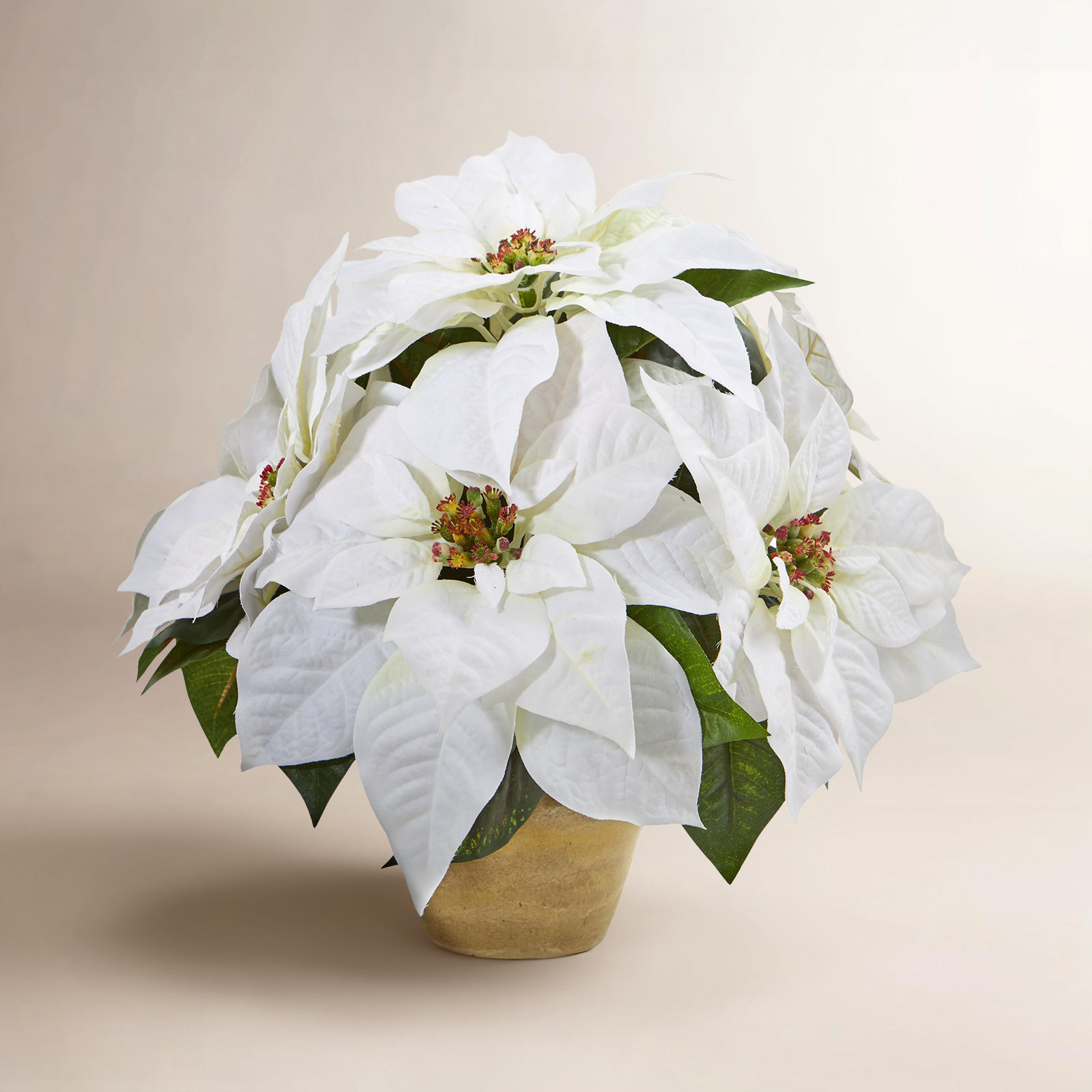 Artificial Poinsettia Floral Arrangement in Vase