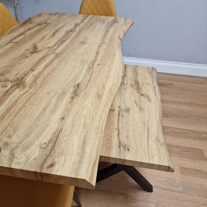 Dining Set, Mustard, 75cm H x 117cm W x 77cm D