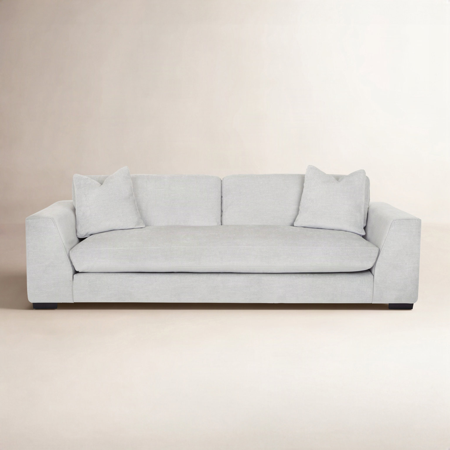 Benehaley 100'' Upholstered Sofa, Virtue Ash Basketweave