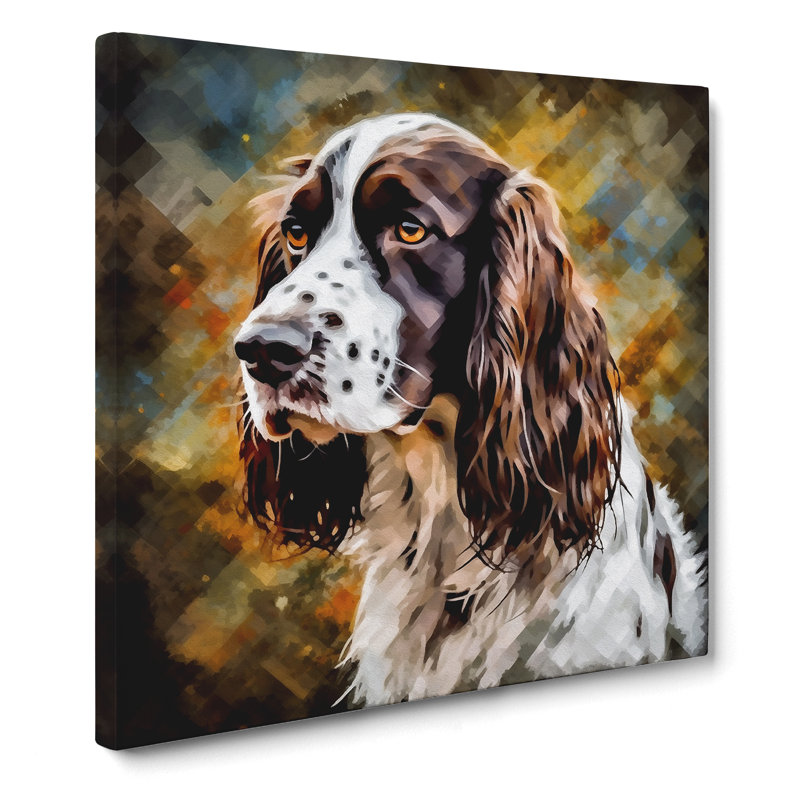 English Springer Spaniel Abstract - Wrapped Canvas, 35cm H x 35cm W x 3cm D