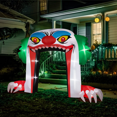 Décorations d'Halloween gonflables 9,8 pi Clown Archway