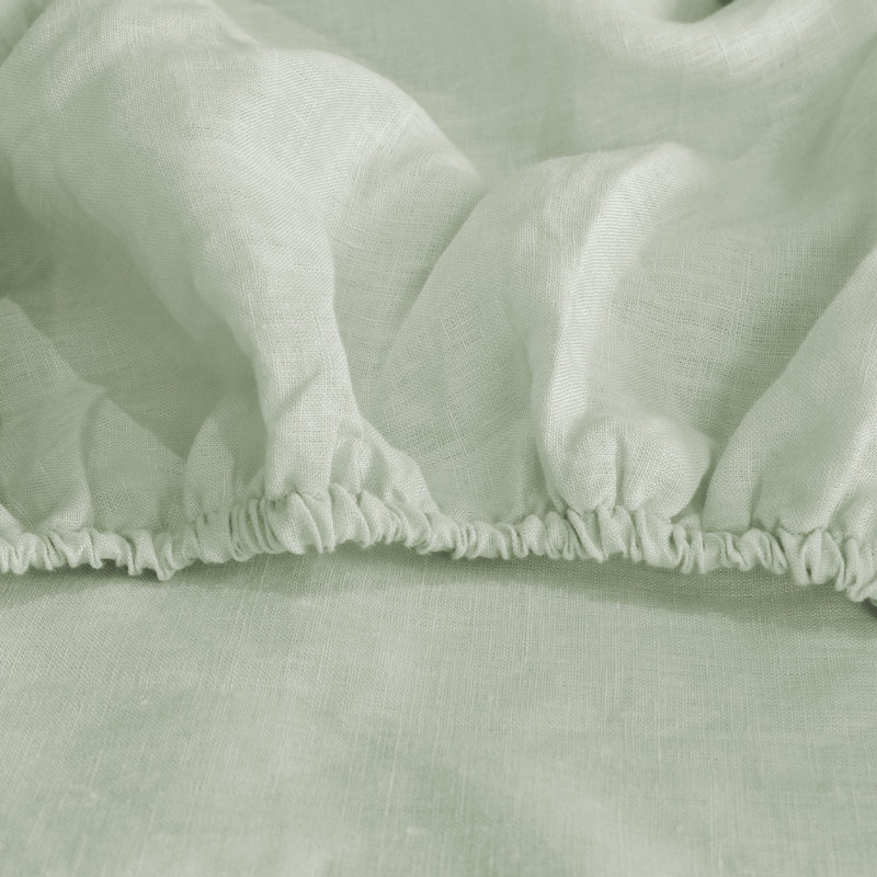 Ensemble de draps 100% lin Clara, Full, Desert Sage
