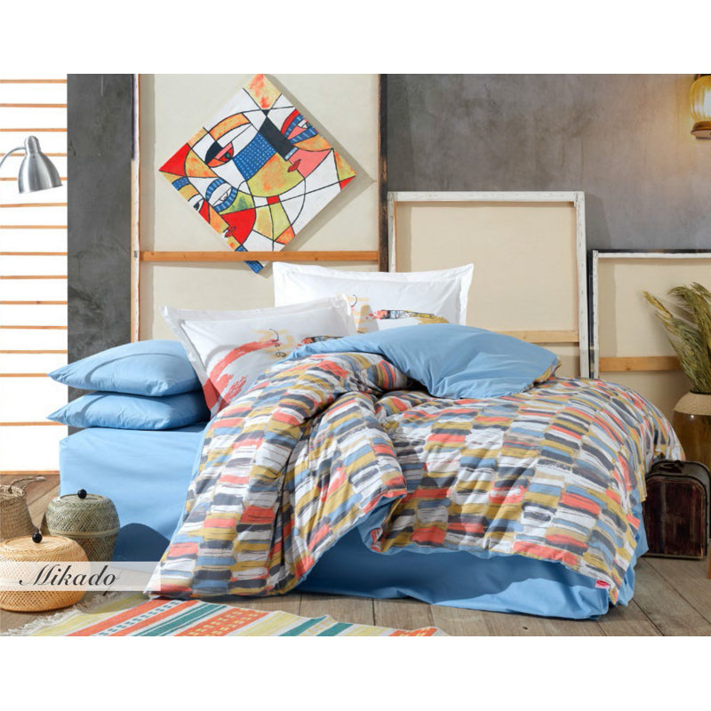 SaintCroix Cotton No Pattern Duvet Cover with Pillowcases, King
