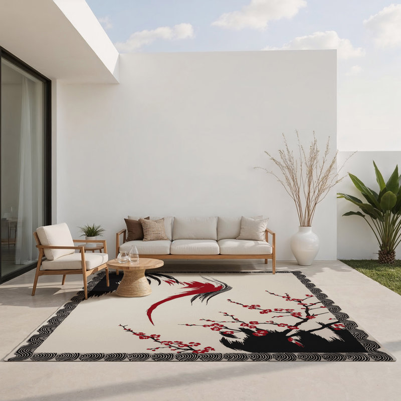 Tranquil Petals Indoor And Outdoor Area Rug, Rectangle 1'6" x 2'6"