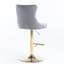 Assise réglable moderne en velours gris rembourré de 2 places, avec dossier pour la maison et l'îlot de cuisine-307542331-307542466