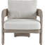 Fauteuil de patio extérieur en oléfine crème et osier Audiel-129907360
