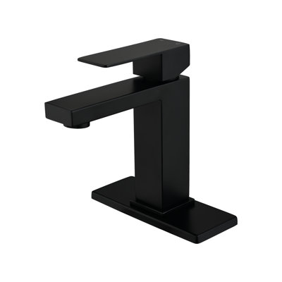 Robinet de salle de bain à cascade avec finition noir mat, robinet de meuble-lavabo à poignée simple, fabriqué en acier inoxydable pour une durabilité, une corrosion et une surface à empreinte digitale, matériau d'écoulement d'eau silencieux et stable