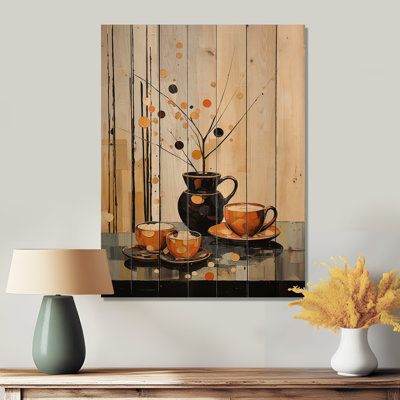 «Coffee Tea Cafe Points II» sur impression sur bois