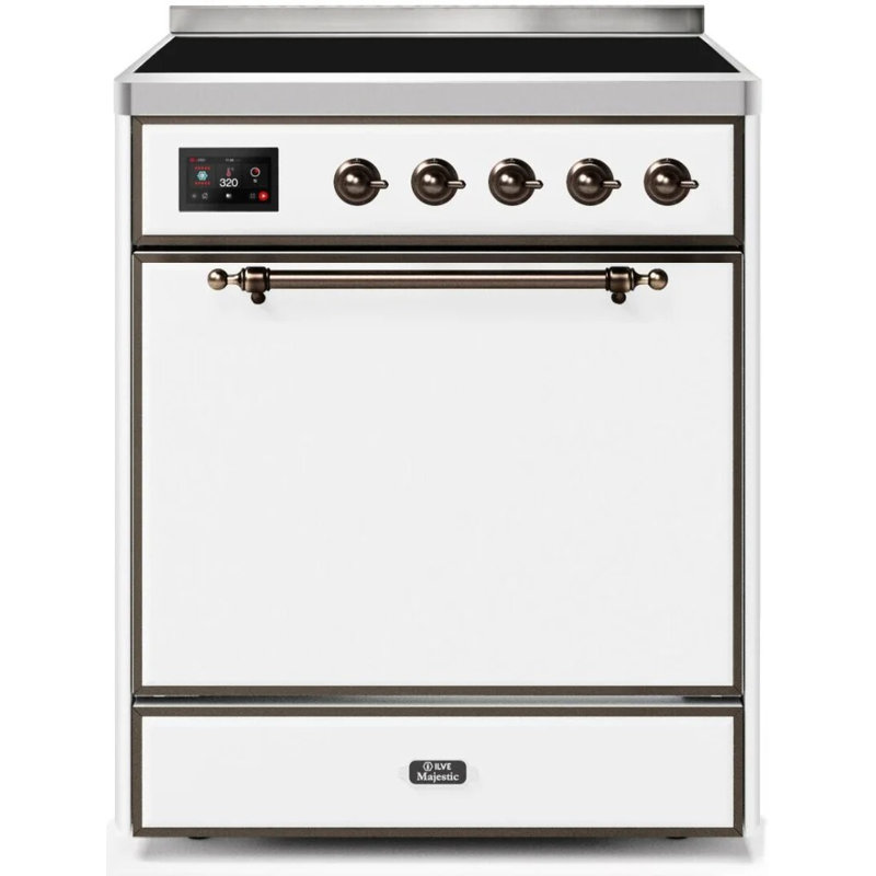 ILVE Majestic II 30 in Induction Range, White/Bronze