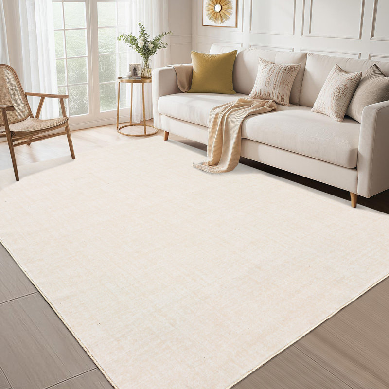 Tapis de salon Minimalist, Rectangle 10 pi x 13 pi, Beige