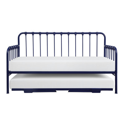 Daybed With Lift-Up Trundle Finish Metal Frame Classic Design Home Furniture