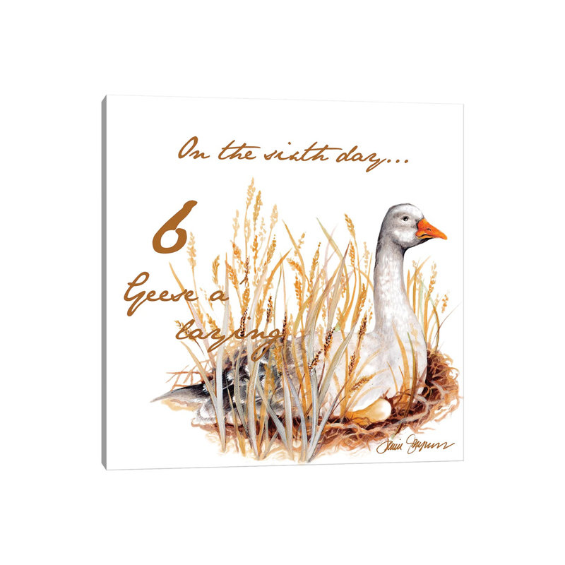 Six Geese A-Laying by Janice Gaynor - Wrapped Canvas Painting, 66.04 cm H x 66.04 cm W x 1.91 cm D