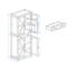 Armoire de rangement pour garde-manger de 71 po avec 4 portes (2 portes avec supports), 1 tiroir, 2 tablettes réglables, armoire autoportante pour la cuisine, la salle à manger et le salon - blanc