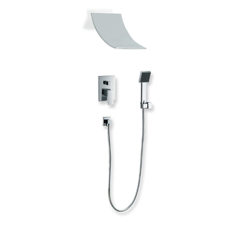Contemporary/Modern Complete Shower System,Wall Mount Shower Faucet System with Hand Shower and Diverter