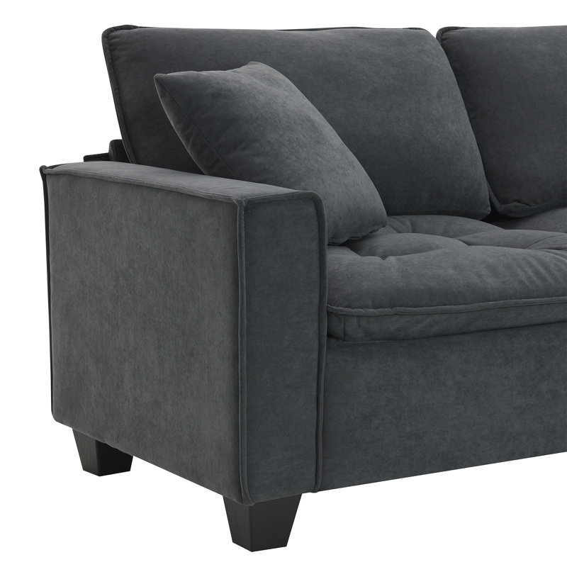 Canapé modulaire convertible en L 100 x 59 po Roomfitter , Suède gris