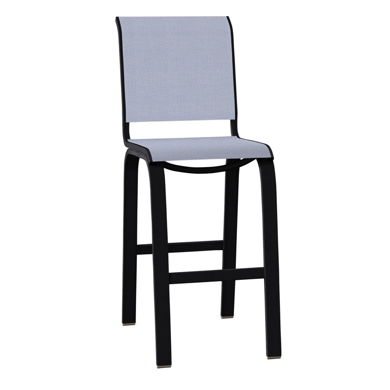 Tabouret de bar 29,5 po Holna, Noir texturé, Fenouil Augustine Sunbrella®