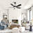 Modern 42" Black 5-Blade Dimmable Ceiling Fan with Lights And Remote Control, Quick-Install Blades, Easy Installation, 3CCT LED Lights, 6 Reversibles DC Motor, Timer, 4"/10" Downrods