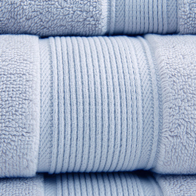 100% Cotton 8 Piece Antimicrobial Towel Set, Light Blue