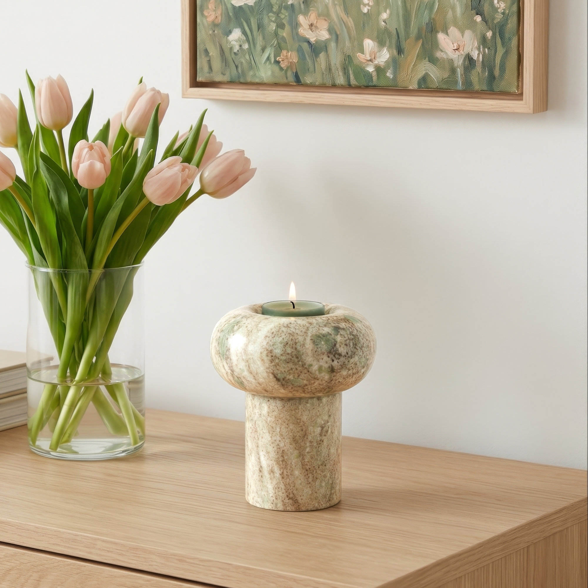 Kallie 4.75" Marble Tealight