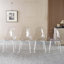 Ensemble de salle à manger moderne luxueux à motif de marbre rond avec 4 chaises