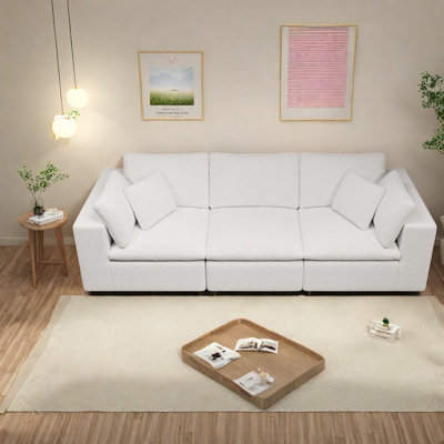 No Assembly Plush Corduroy Modular Sofas For Living Room